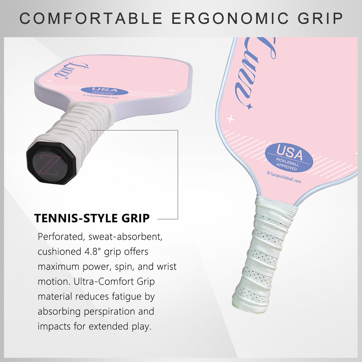 Luzzpickleball Pink Original Paddle (16mm) T700 Carbon Fiber