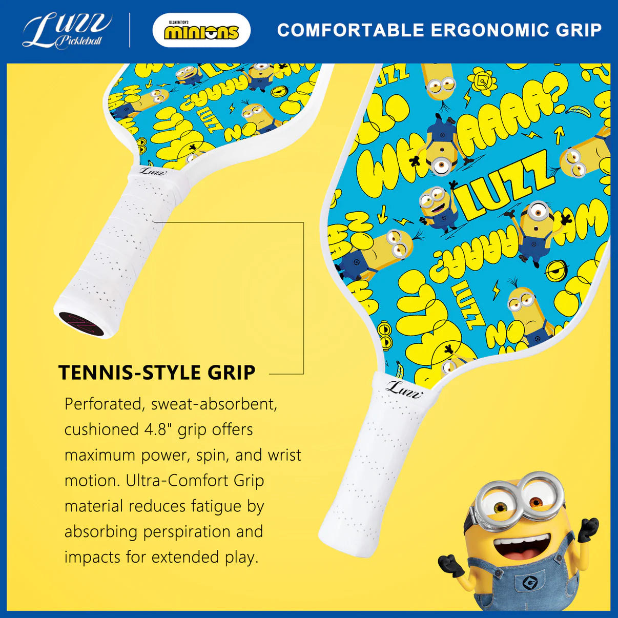 Luzzpickleball Minions Wham Original Paddle (16mm) T700 Carbon Fiber