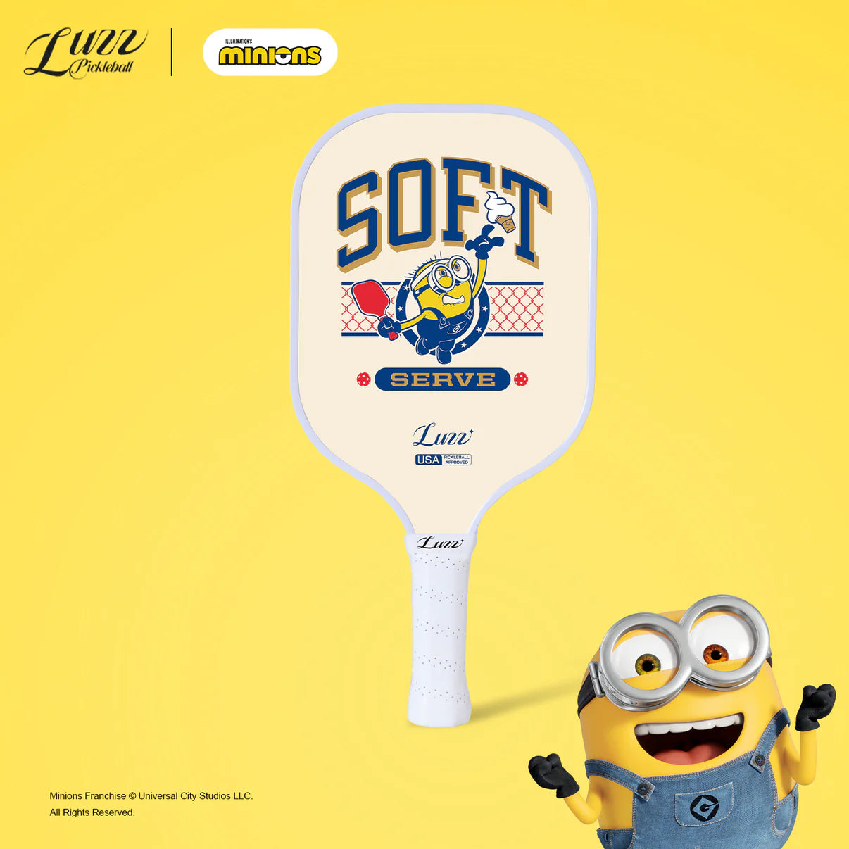 Luzzpickleball Minions Checker Champ Original Paddle (16mm) T700 Carbon Fiber