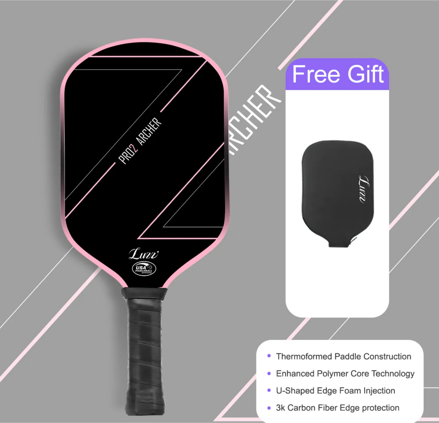 Luzz Pro 2.0 Archer Professional Pickleball Paddle - Elevating Power, Precision, and Performance
