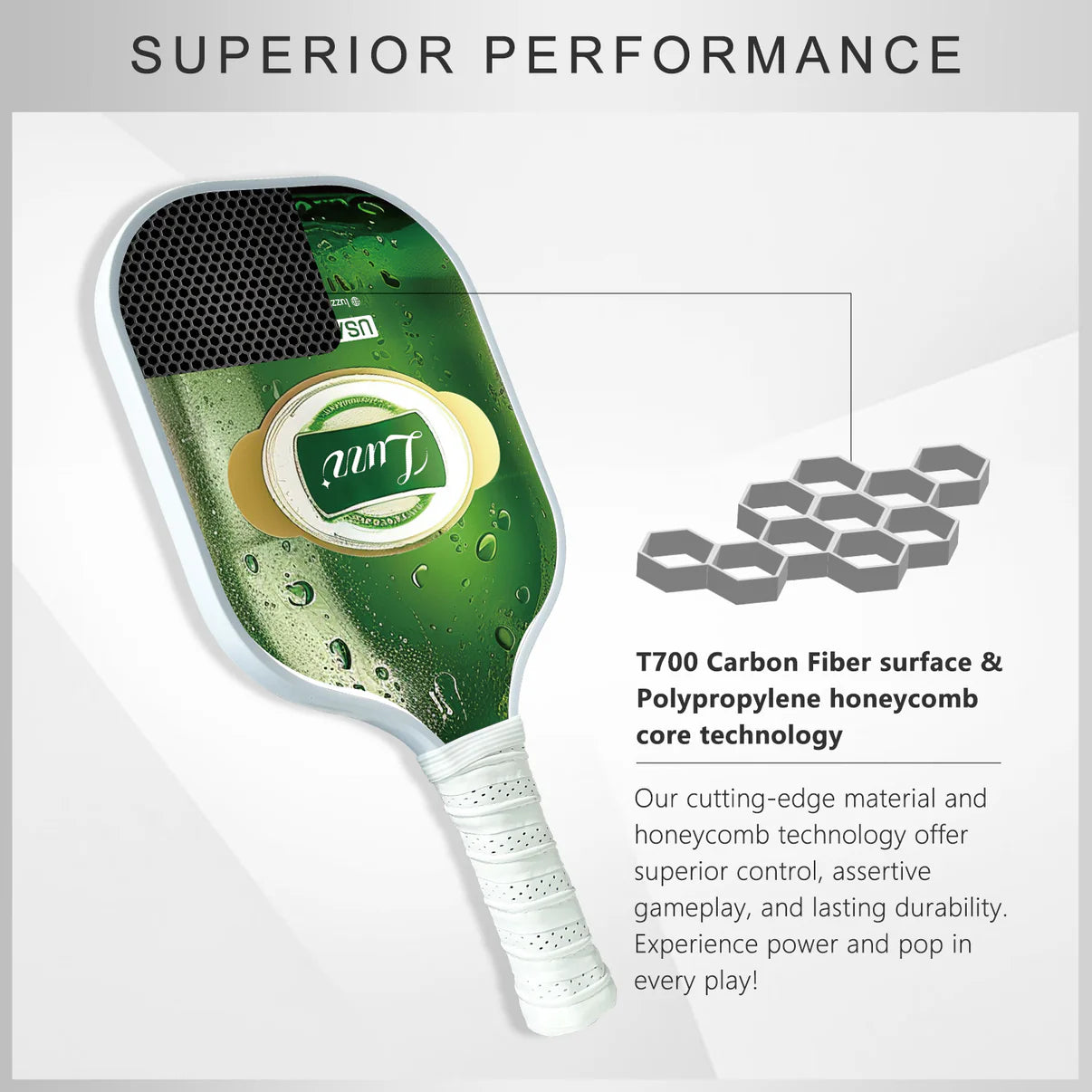 [Pre-Order] Luzzpickleball Beer Original Paddle (16mm) T700 Carbon Fiber
