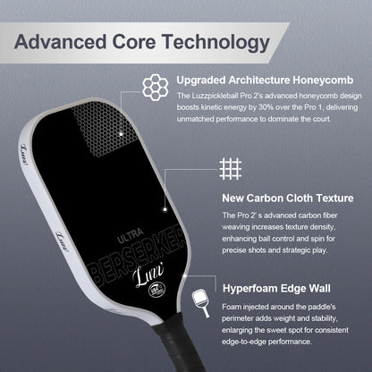 Luzz Pro 2.0 Berserker Professional Pickleball Paddle - Elevating Power, Precision, and Performance