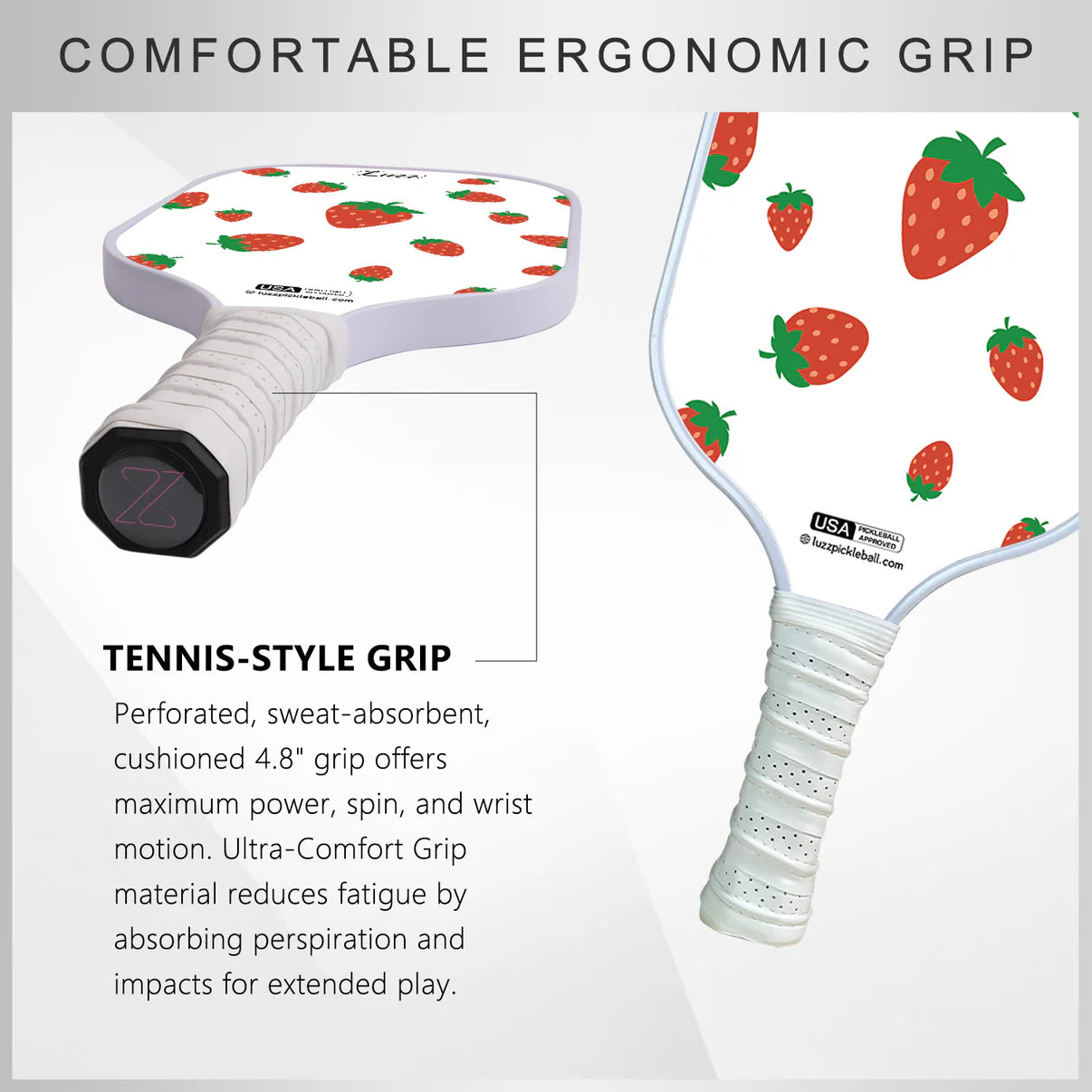 [Pre-Order] Luzzpickleball Strawberries Original Paddle (16mm) T700 Carbon Fiber