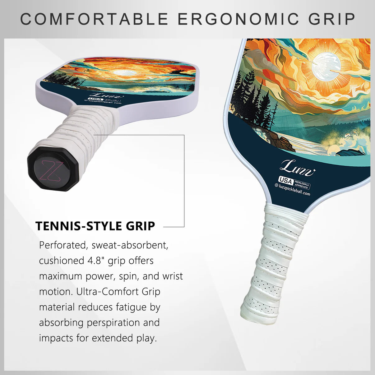 [Pre-Order] Luzzpickleball Sunset Art Original Paddle (16mm) T700 Carbon Fiber