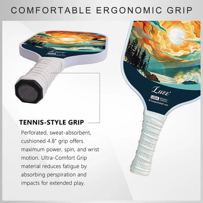 [Pre-Order] Luzzpickleball Sunset Art Original Paddle (16mm) T700 Carbon Fiber